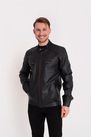 Jaqueta de Couro Masculina Vazada LORENZO  